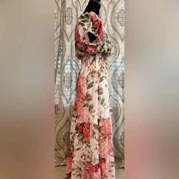 Kate and Lily Floral Maxi Dress in Pink and White Size 4 - Picture 6 of 8